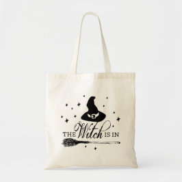 De Heks Is Er | Halloween Heksenhoed & Bezemsteel Tote Bag
