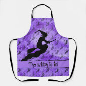 De heks is in Halloween Witch Silhouette Paars Schort (Voorkant)