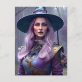De heks met Paarse haren Briefkaart (Voorkant)