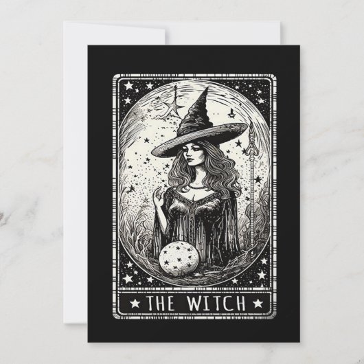 De heks Tarot Kaart Halloween Heks (Voorkant)