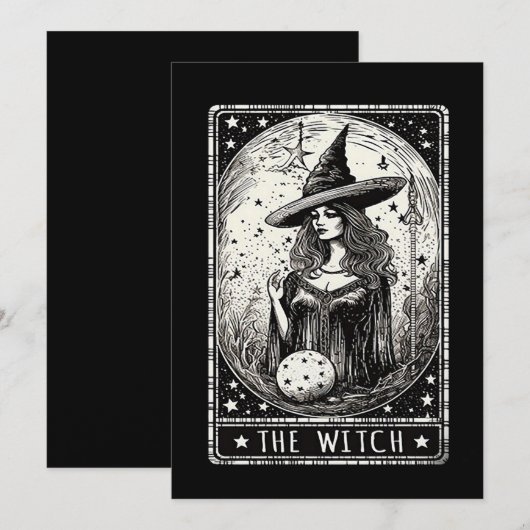De heks Tarot Kaart  Halloween Heks (Voorkant / Achterkant)