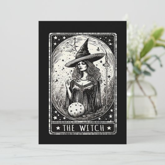 De heks Tarot Kaart  Halloween Heks (Staand voorkant)