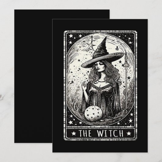 De heks Tarot Kaart Halloween Heks (Voorkant / Achterkant)