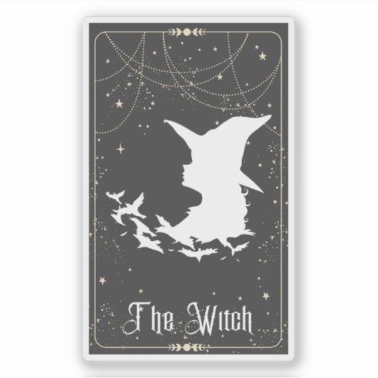 De heks Tarot Sticker (Voorkant)