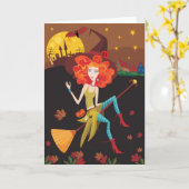 De Heks van de herfst Kaart (Gele Bloem)