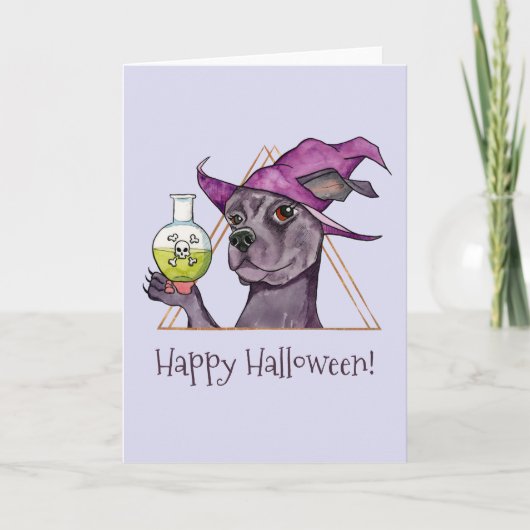 De Heks van de hond, Gelukkig Halloween Feestdagen Kaart (Voorkant)