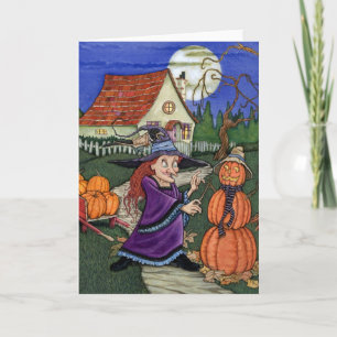 De Heks van de pompoen Feestdagen Kaart
