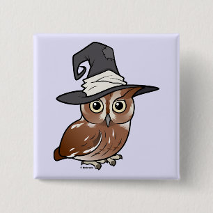 De Heks van de Uil van de Doordringende kreet van Vierkante Button 5,1 Cm