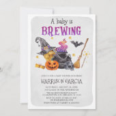 De heks van een Baby is het kweken van halloween B Kaart (Voorkant)