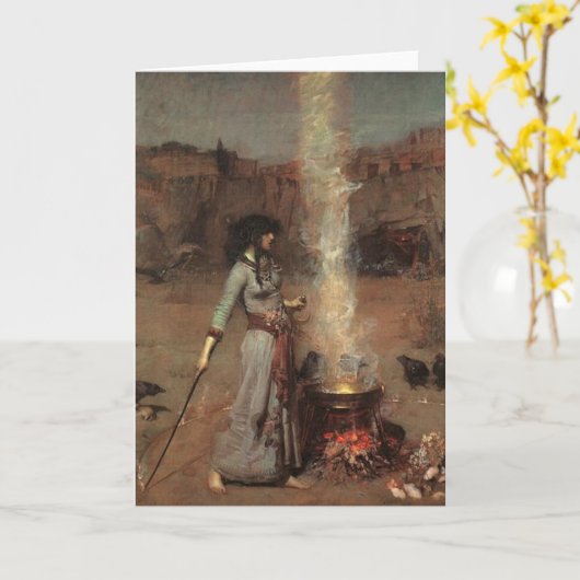 De Heks van Halloween Kaart (Gele Bloem)