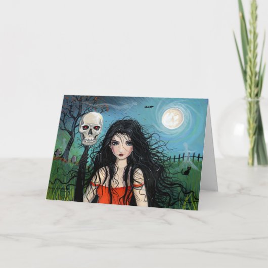 De Heks van Samhain van de Kaart van Halloween (Voorkant)