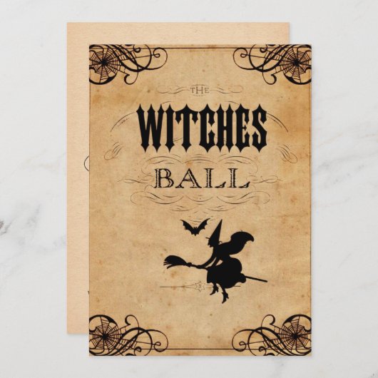 De Heksen Bal Halloween Party Uitnodiging (Voorkant / Achterkant)