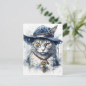 De heksen bekende kat briefkaart (Staand voorkant)