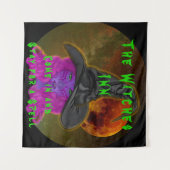 De heksen blijven bij een Spell Halloween-heks Wandkleed (Voorkant (horizontaal))