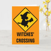 De Heksen die van de waarschuwing op Bezemstelen Kaart (Gele Bloem)