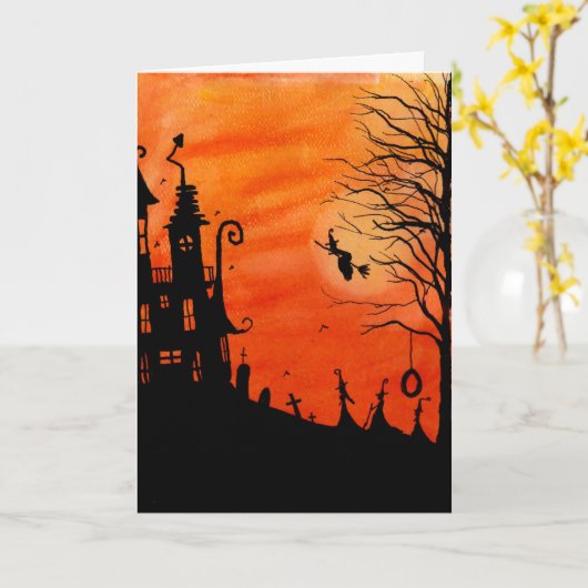 De heksen huisvesten de Kaart van Halloween (Gele Bloem)