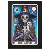 De Heksen Tarot | Skelet Heks met Uil Klembord (Achterkant)