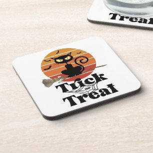 De heksencat's trick-or-treat-avontuur bier onderzetter