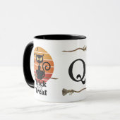 De heksencat's trick-or-treat-avontuur monogram mok (Voorkant links)