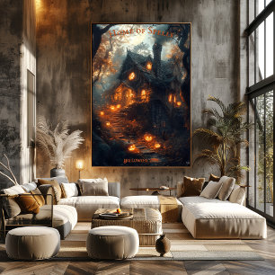 De Heksenhuis Halloween met Lichtgevende Jacks Poster