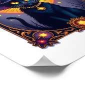 De Heksenkat Tarot Kaart Halloween Gothic Poster (Hoek)