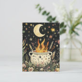 De heksenketel met vlammen briefkaart (Staand voorkant)