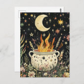 De heksenketel met vlammen briefkaart (Voorkant / Achterkant)