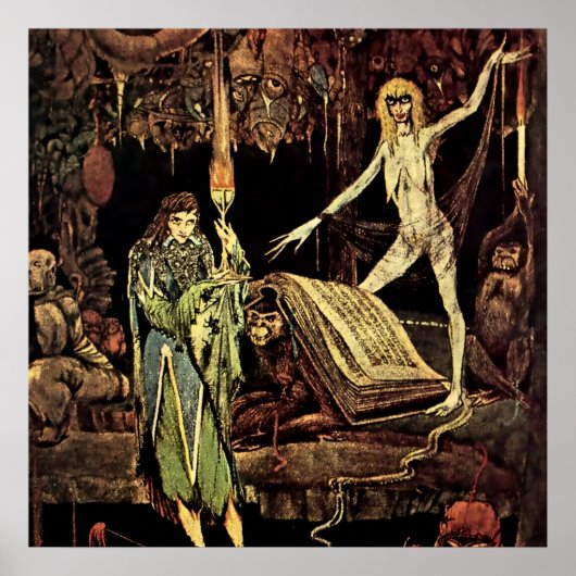 “De heksenkoker” van Harry Clarke Poster (Voorkant)