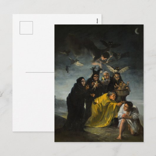 De heksensabbat, Las Brujas door Francisco Goya Feestdagenkaart (Voorkant / Achterkant)