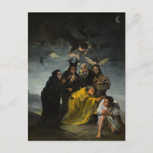 De heksensabbat, Las Brujas door Francisco Goya Feestdagenkaart (Voorkant)