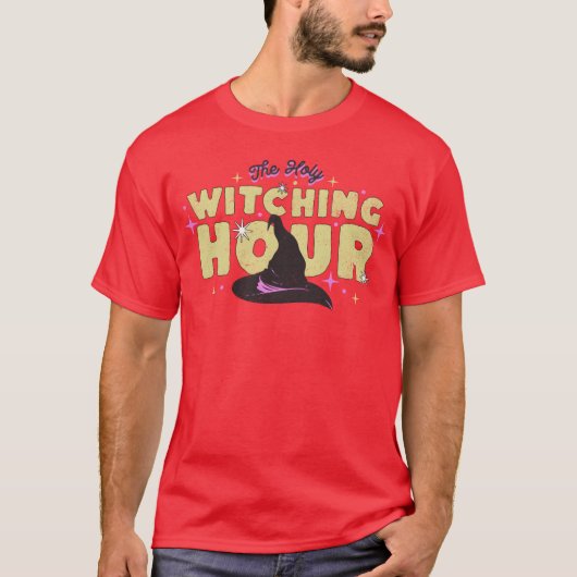 De Heksenuur Halloween retro T-shirt (Voorkant)