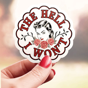 De hel die ik niet zal Vintage Pin-up Sticker