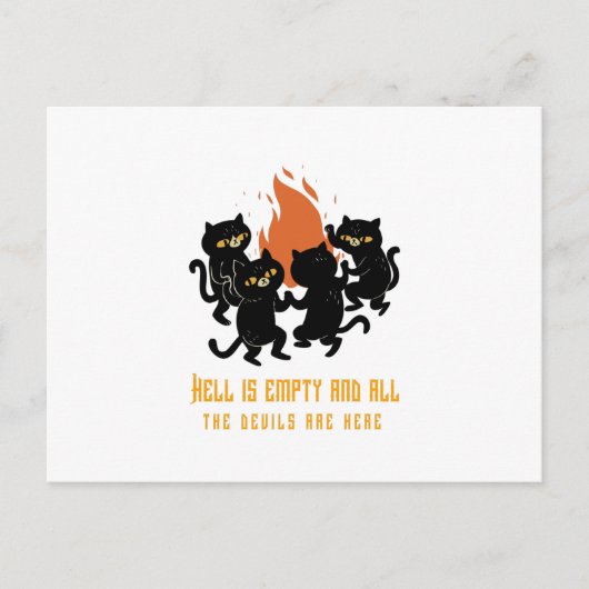 De hel is Leeg en alle duivels zijn hier Briefkaart (Voorkant)