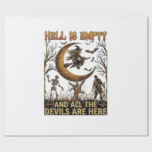 De hel is leeg Halloween Heksen Sikkelvormige Maan Cadeaupapier