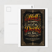 "De hel is leeg" Shakespeare Briefkaart (Voorkant / Achterkant)