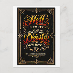 "De hel is leeg" Shakespeare Briefkaart