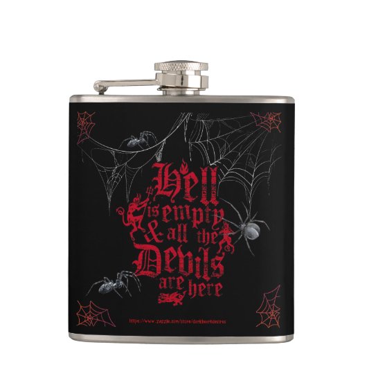 De hel is leeg van duivels heupfles (Voorkant)