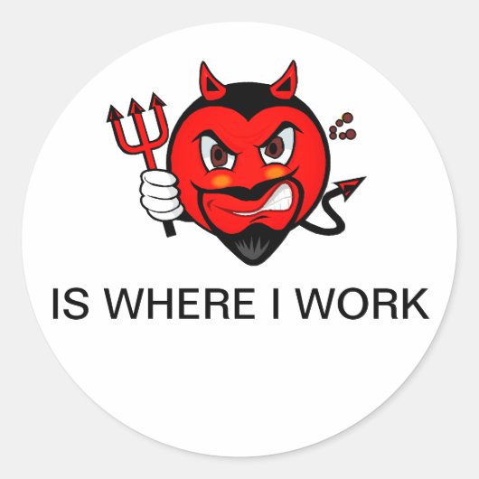De hel is waar ik Sticker werk (Voorkant)