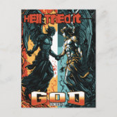 De hel probeerde het God ontkende het Christelijk  Briefkaart (Voorkant)