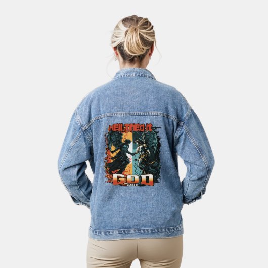 De hel probeerde het God ontkende het Christelijk  Denim Jacket (Model)