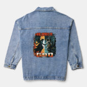 De hel probeerde het God ontkende het Christelijk  Denim Jacket (Achterkant)