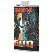 De hel probeerde het God ontkende het Christelijk  Heupfles (Links)