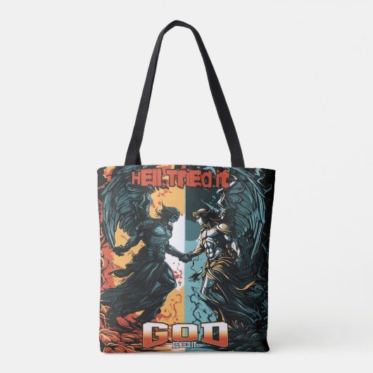 De hel probeerde het God ontkende het Christelijk Tote Bag (Achterkant)