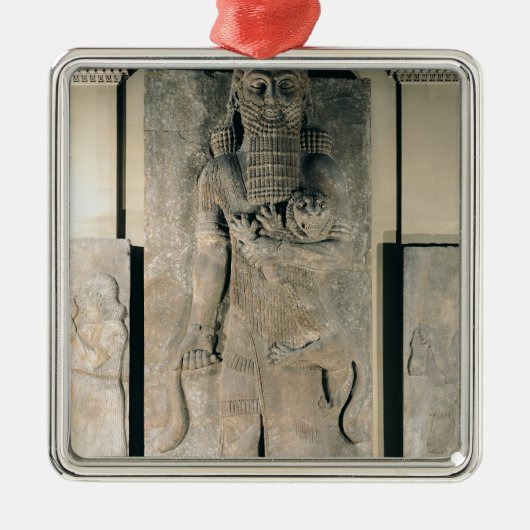 De held Gilgamesh heeft een leeuw Metalen Ornament (Voorkant)