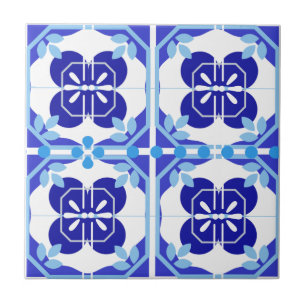 De heldere blauw-marine-azulejos-stijl tegeltje