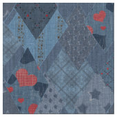 De heldere blauwe lappendeken stof (Close Up)