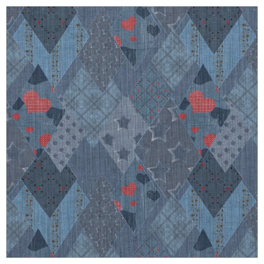 De heldere blauwe lappendeken stof (Swatch)