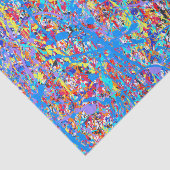 De heldere Blauwe Verf ploetert Samenvatting Tissuepapier (Detail)