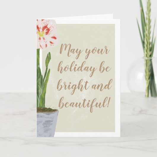 De heldere en Mooie Bloem van de Amaryllis van de Kaart (Voorkant)