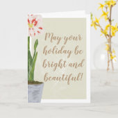 De heldere en Mooie Bloem van de Amaryllis van de Kaart (Gele Bloem)